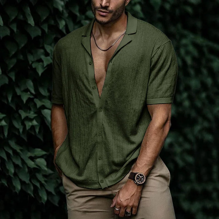 Short Sleeve Summer Shirt with Casual Collar for Men | Ideal for Hot Days