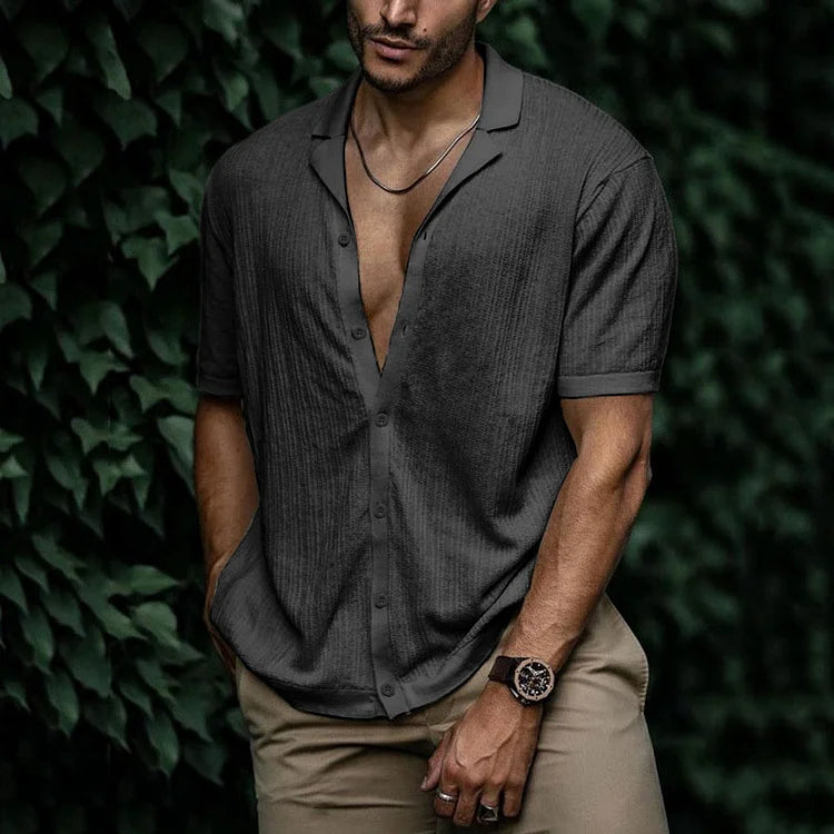 Short Sleeve Summer Shirt with Casual Collar for Men | Ideal for Hot Days