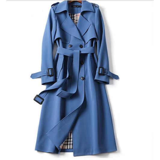 Women | Double-Breasted Trenchcoat | Belted | Long Sleeve | Classic Collar | Elegant Outerwear