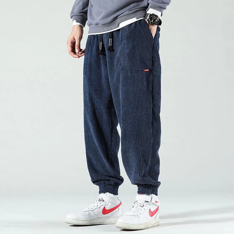 Men | Corduroy Pants | Elastic Waist | Adjustable Drawstring | Tapered Fit | Casual Everyday Wear