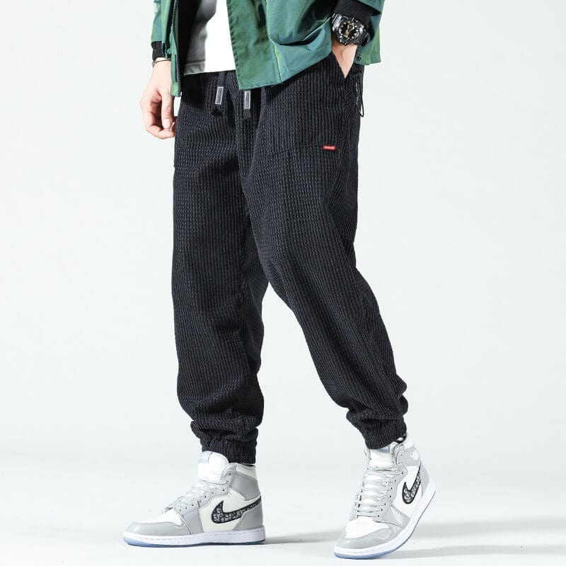 Men | Corduroy Pants | Elastic Waist | Adjustable Drawstring | Tapered Fit | Casual Everyday Wear