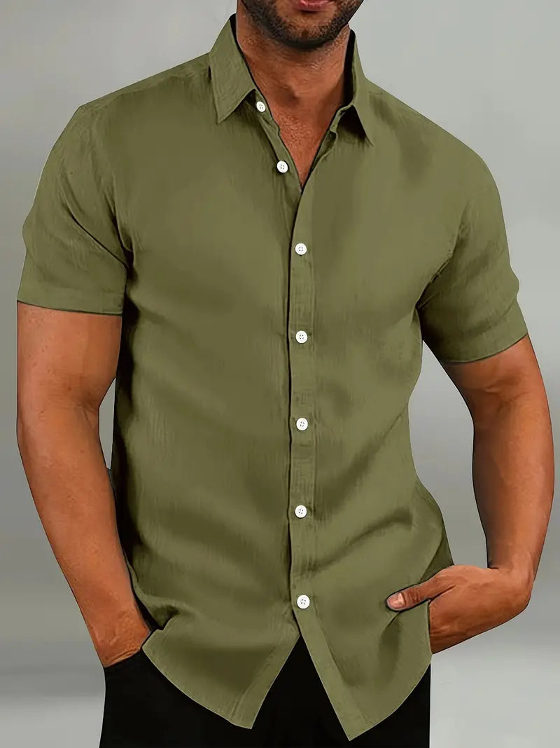 Men | Short Sleeve Shirt | Button-Down | Lightweight | Relaxed Fit | Casual Smart