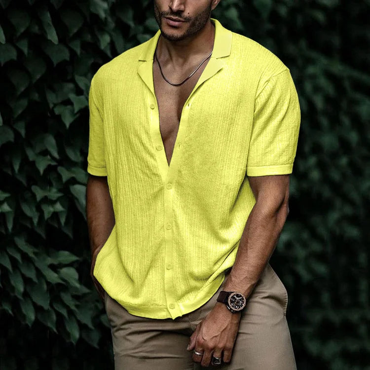 Short Sleeve Summer Shirt with Casual Collar for Men | Ideal for Hot Days