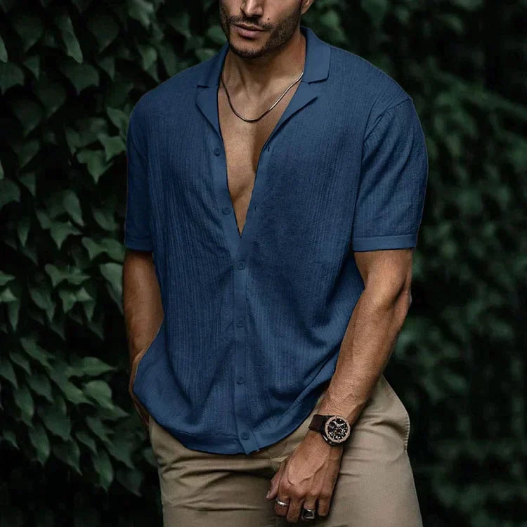 Short Sleeve Summer Shirt with Casual Collar for Men | Ideal for Hot Days