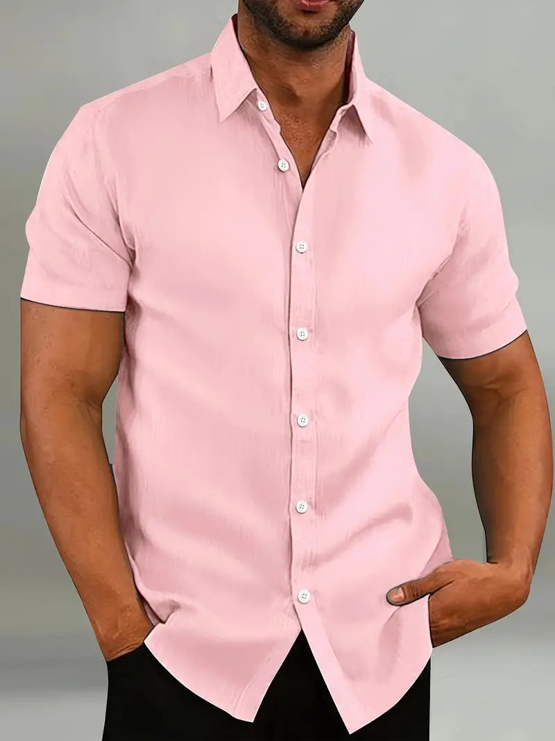 Men | Short Sleeve Shirt | Button-Down | Lightweight | Relaxed Fit | Casual Smart