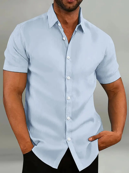 Men | Short Sleeve Shirt | Button-Down | Lightweight | Relaxed Fit | Casual Smart