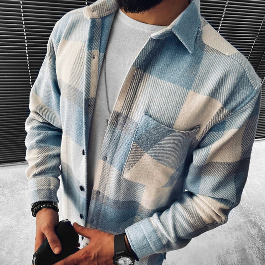 Men | Long Sleeve Shirt | Checked Pattern | Button-Down | Regular Fit | Casual Layer