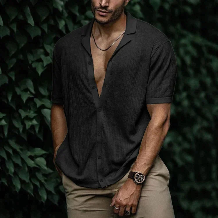 Short Sleeve Summer Shirt with Casual Collar for Men | Ideal for Hot Days