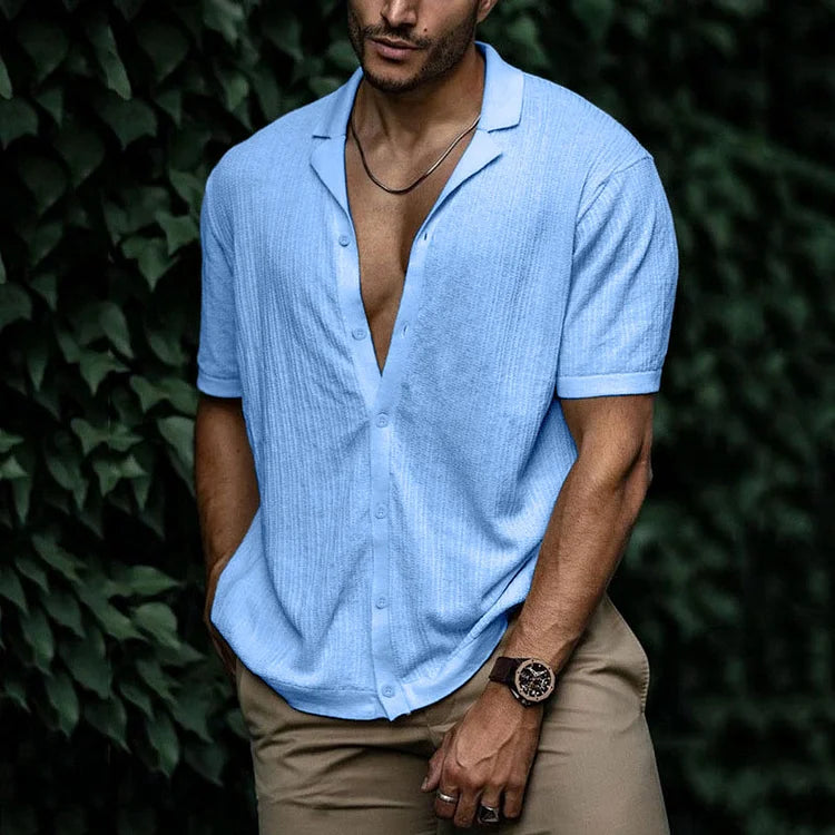 Short Sleeve Summer Shirt with Casual Collar for Men | Ideal for Hot Days