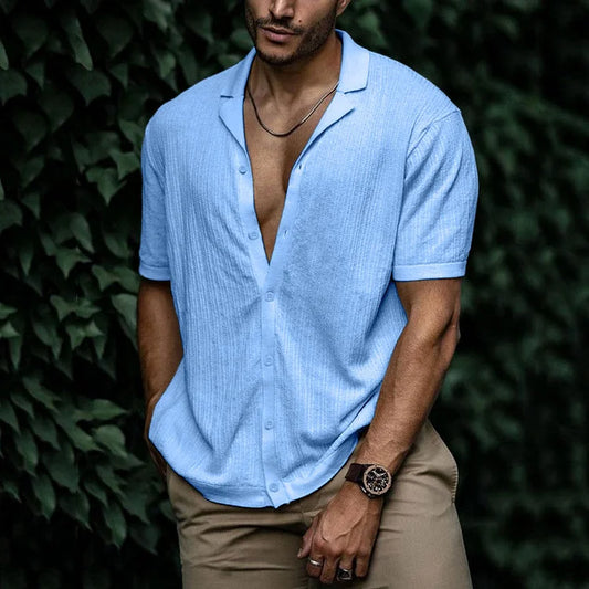 Short Sleeve Summer Shirt with Casual Collar for Men | Ideal for Hot Days