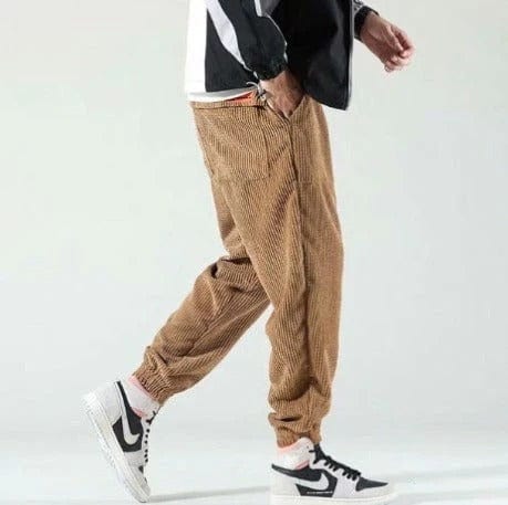 Men | Corduroy Pants | Elastic Waist | Adjustable Drawstring | Tapered Fit | Casual Everyday Wear