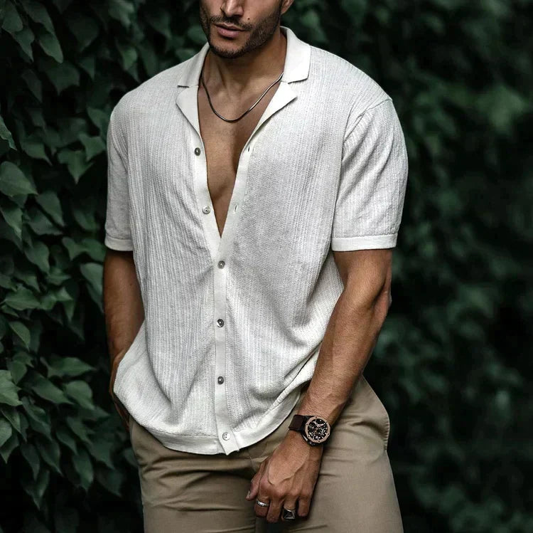 Short Sleeve Summer Shirt with Casual Collar for Men | Ideal for Hot Days