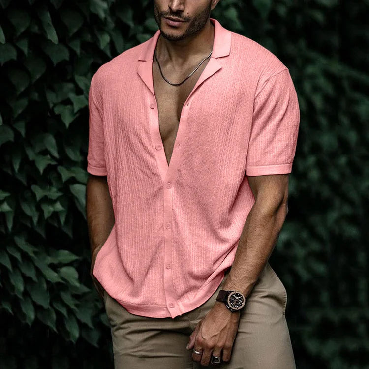 Short Sleeve Summer Shirt with Casual Collar for Men | Ideal for Hot Days