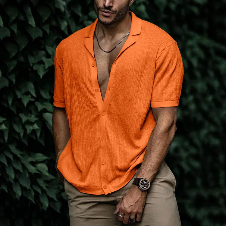 Short Sleeve Summer Shirt with Casual Collar for Men | Ideal for Hot Days