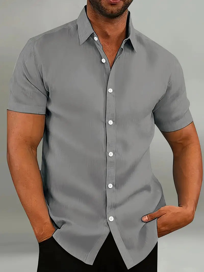 Men | Short Sleeve Shirt | Button-Down | Lightweight | Relaxed Fit | Casual Smart