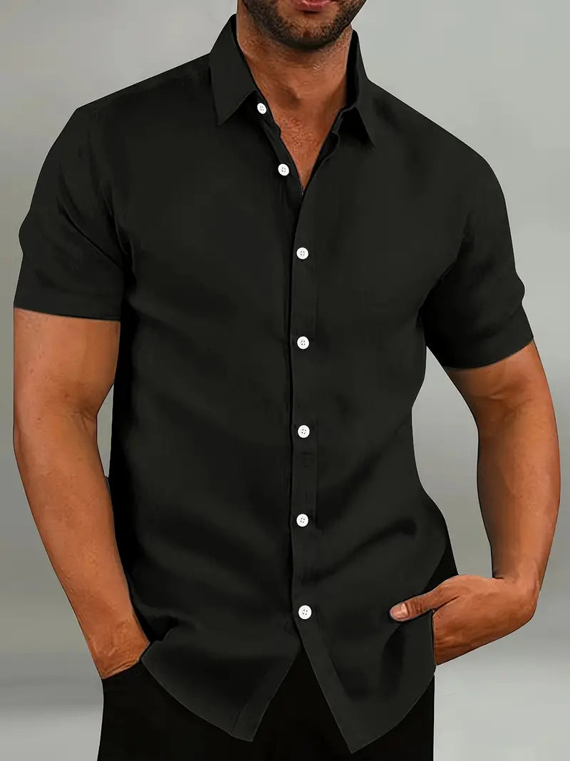Men | Short Sleeve Shirt | Button-Down | Lightweight | Relaxed Fit | Casual Smart
