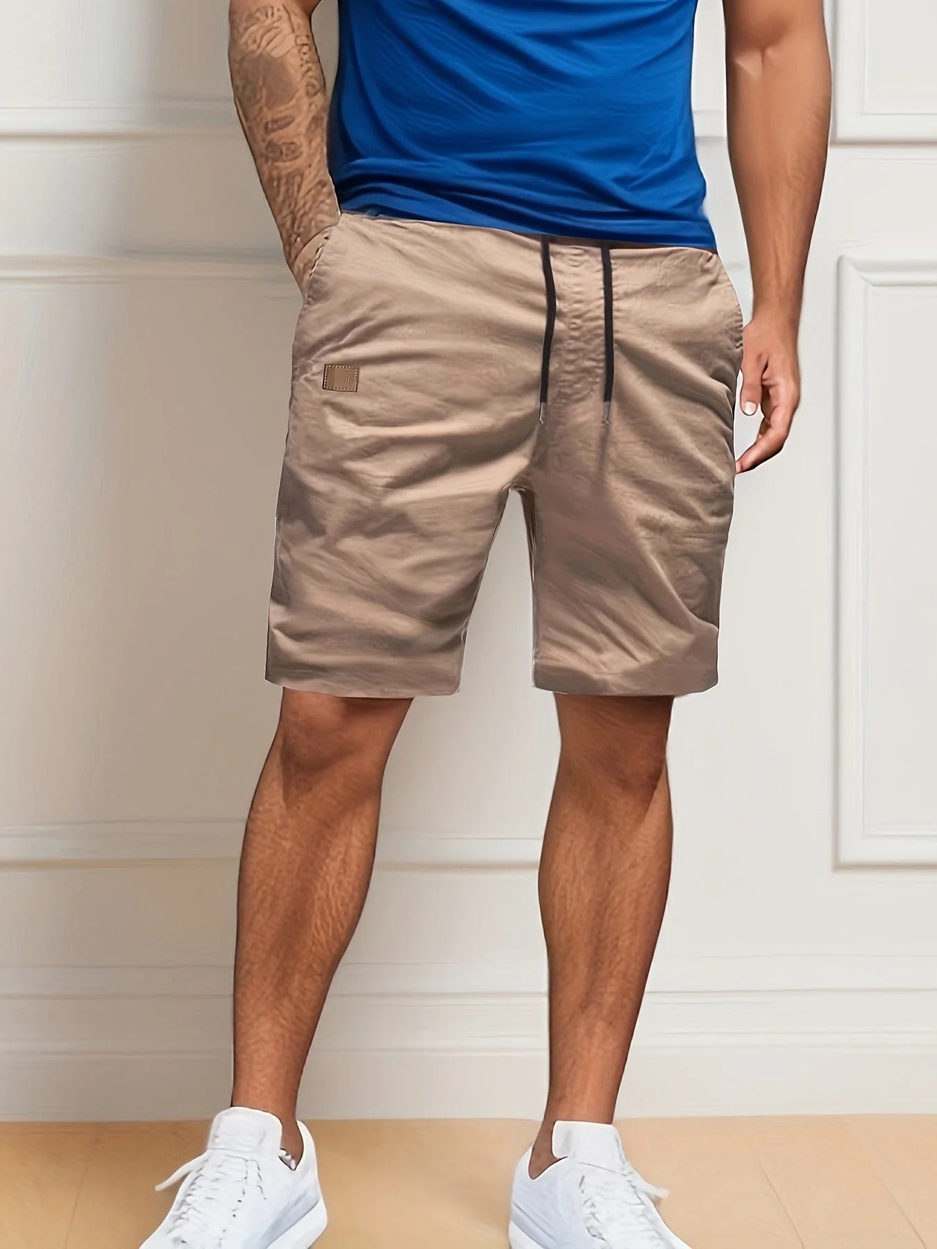 Men | Cargo Shorts | Elastic Drawstring Waist | Multi-Pocket | Straight Cut | Casual Summer