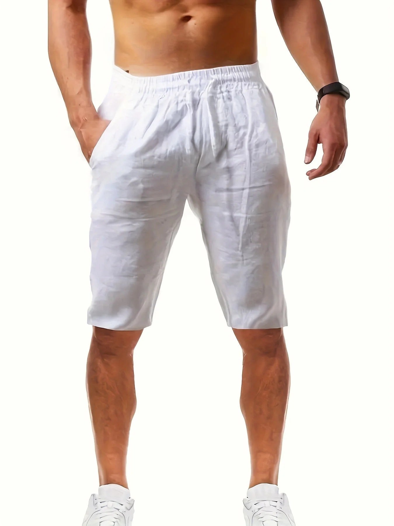 Men | Lightweight Shorts | Elastic Drawstring Waist | Loose Fit | Casual Summer Wear