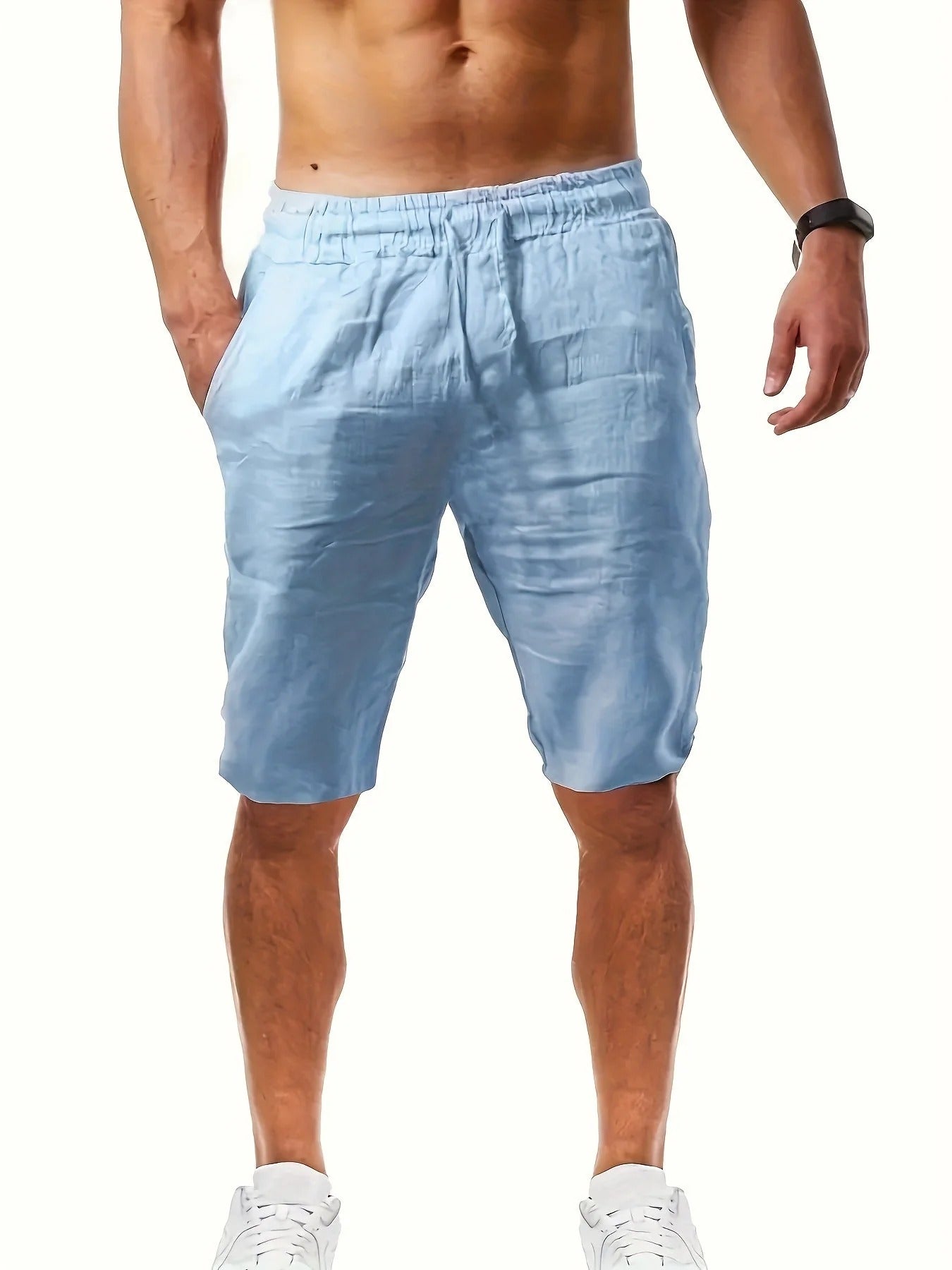 Men | Lightweight Shorts | Elastic Drawstring Waist | Loose Fit | Casual Summer Wear