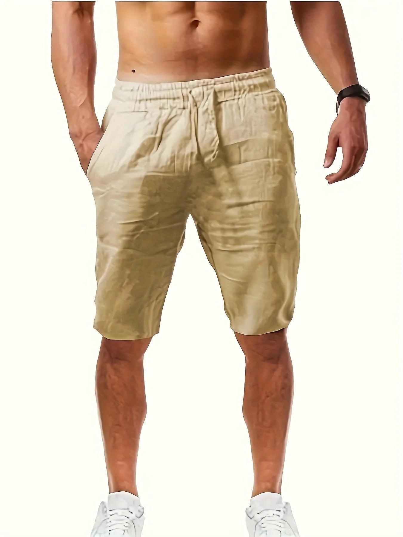 Men | Lightweight Shorts | Elastic Drawstring Waist | Loose Fit | Casual Summer Wear