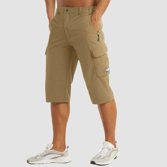 Men | Cargo Shorts | Elastic Waist | Lightweight | Multi-Pocket | Casual Outdoor