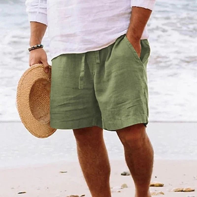 Men | Long Shorts | Elastic Drawstring Waist | Loose Fit | Knee-Length | Casual Summer