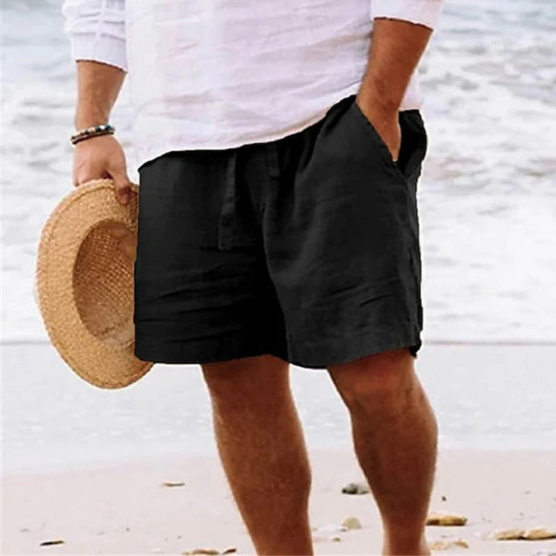 Men | Long Shorts | Elastic Drawstring Waist | Loose Fit | Knee-Length | Casual Summer
