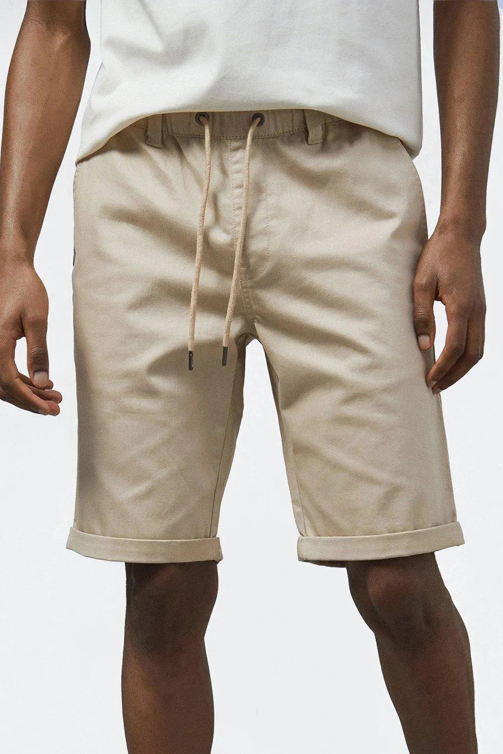 Men | Casual Shorts | Elastic Waist | Adjustable Drawstring | Back Pockets | Straight Cut