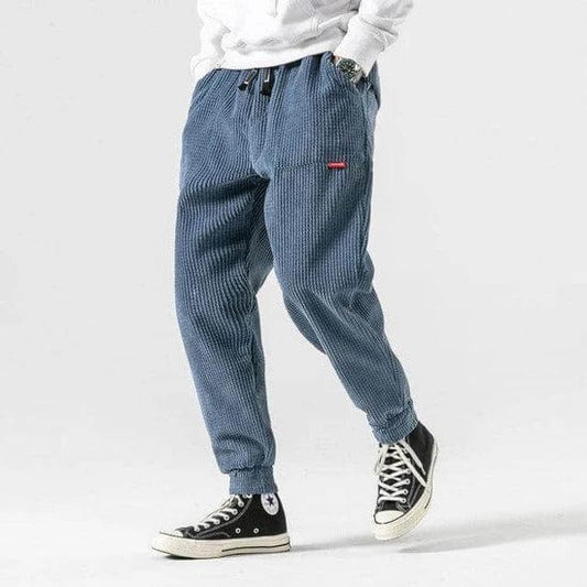 Men | Corduroy Pants | Elastic Waist | Adjustable Drawstring | Tapered Fit | Casual Everyday Wear
