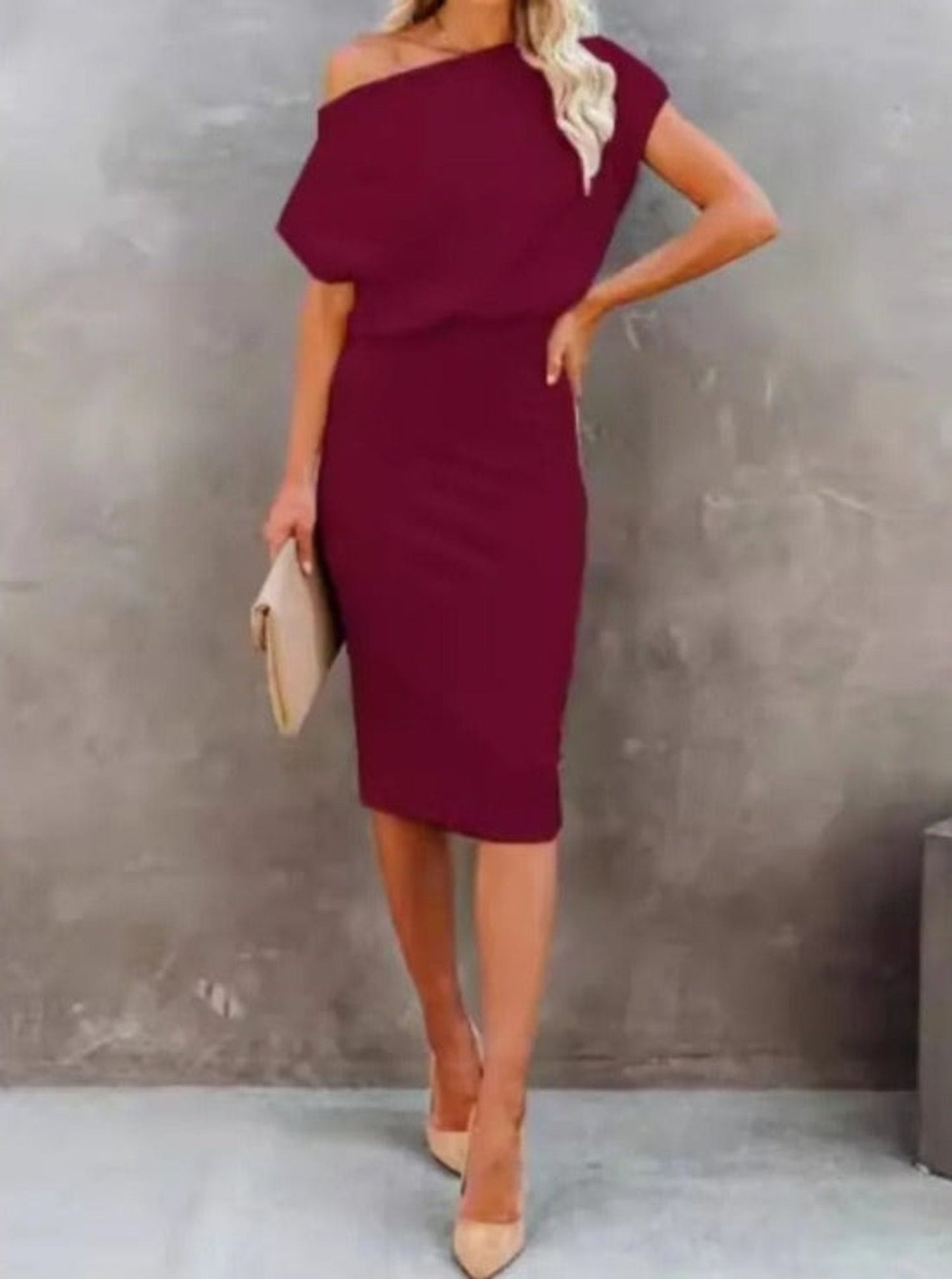 Women | Off-Shoulder Bodycon Dress | Elegant Fit | Knee-Length | Summer Outfit