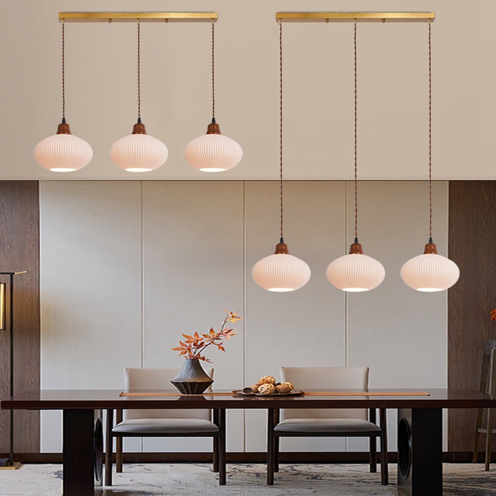 White Ceramic Pendant Lamp | Rustic Metal & Ceramic Ceiling Light | E26 LED/Incandescent | Adjustable Hanging 1.5m | Living Room Kitchen Dining Room