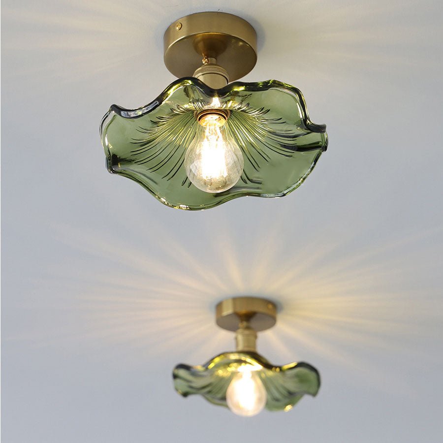 Glass Ceiling Lamp in the Shape of a Hibiscus