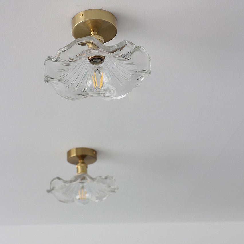 Glass Ceiling Lamp in the Shape of a Hibiscus