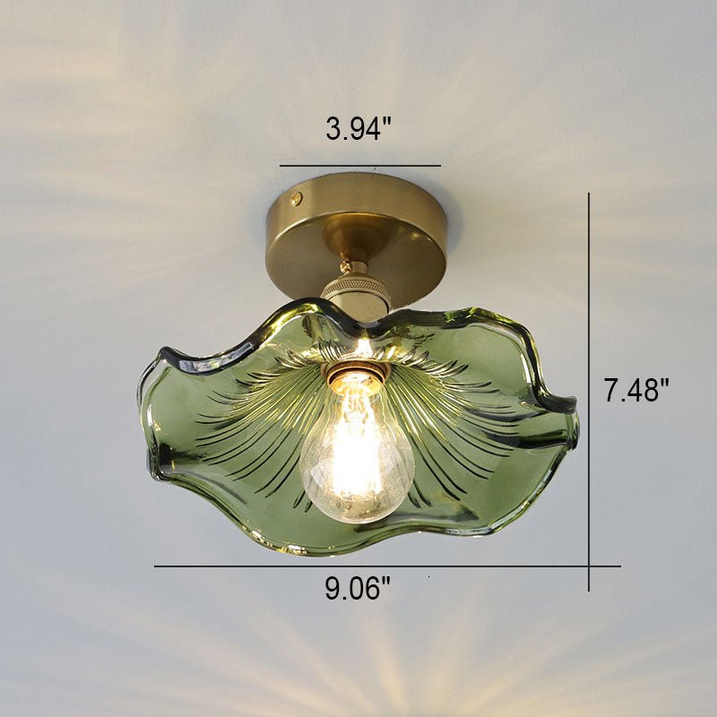 Glass Ceiling Lamp in the Shape of a Hibiscus