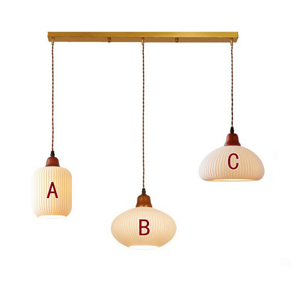 White Ceramic Pendant Lamp | Rustic Metal & Ceramic Ceiling Light | E26 LED/Incandescent | Adjustable Hanging 1.5m | Living Room Kitchen Dining Room