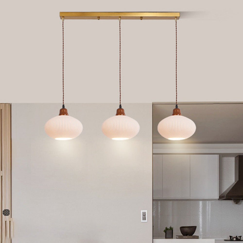 White Ceramic Pendant Lamp | Rustic Metal & Ceramic Ceiling Light | E26 LED/Incandescent | Adjustable Hanging 1.5m | Living Room Kitchen Dining Room