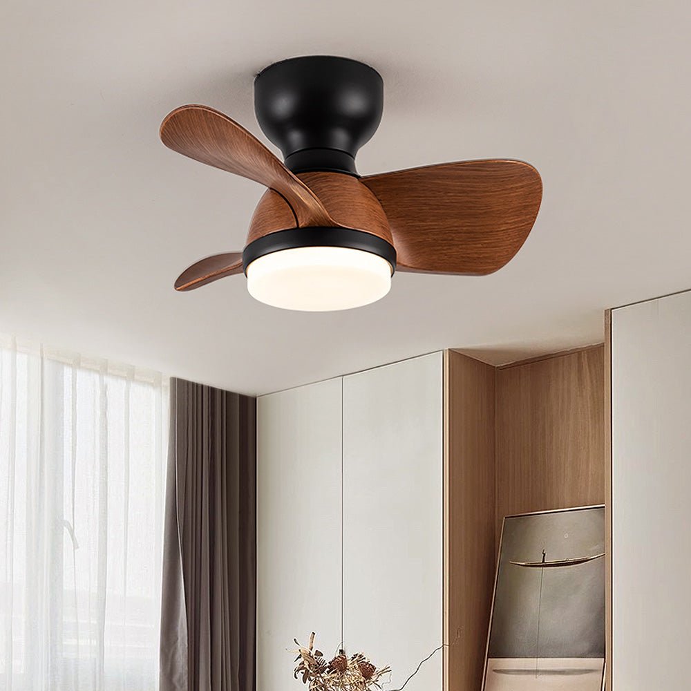 Ceiling Fan with LED Light for Bedroom | Modern Wooden Style Fan Light | 3 Color Temperature | Remote Control | 22" (54cm)