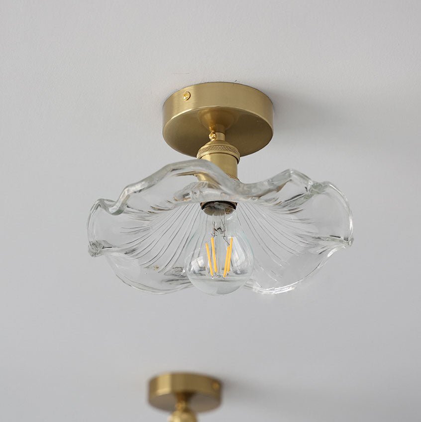 Glass Ceiling Lamp in the Shape of a Hibiscus
