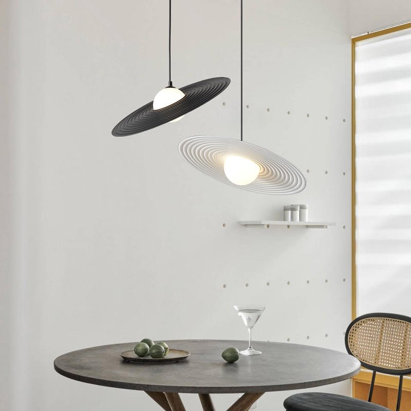 Postmodern Pendant Lamp Flying Saucer Ceiling Light | Minimalist PE Shade Design | G9 Lighting | Bedroom Dining Interior Fixture