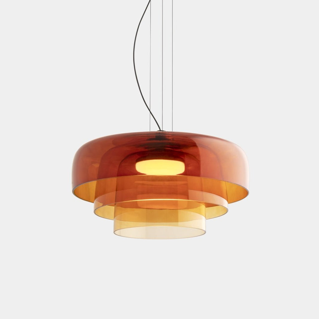 Hanging lamp made of Norwegian glass