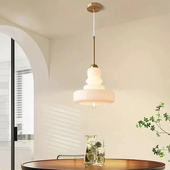 Bauhaus Gourd Glass Pendant Lamp | E27 Ceiling Light | Glass & Brass or Iron | Modern Decorative Lighting | Adjustable Hanging