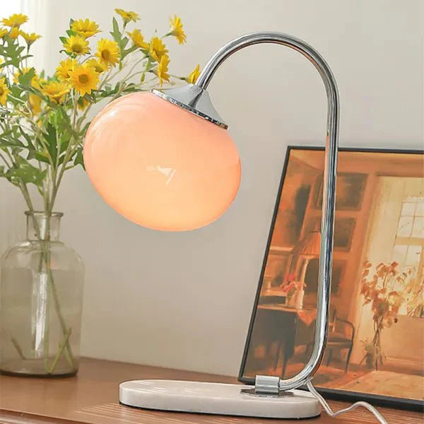 Marshmallow Metal and Glass Table Lamp