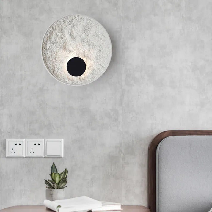Modern Moon Ball Wall Lamp for Living Room & Bedroom | Soft Ambient LED Lighting | Resin & Iron Construction | 30cm or 50cm Diameter