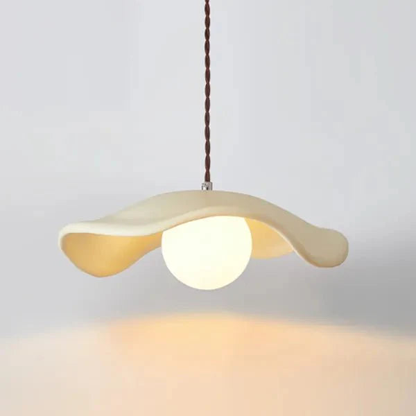 Wabi Sabi Lotus Leaf Pendant Lamp Organic Dining Design | G9 Bulb Base | Metal & Resin | Minimalist Ambient Lighting