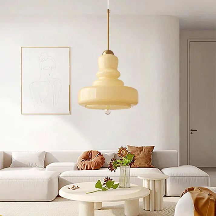 Bauhaus Gourd Glass Pendant Lamp | E27 Ceiling Light | Glass & Brass or Iron | Modern Decorative Lighting | Adjustable Hanging