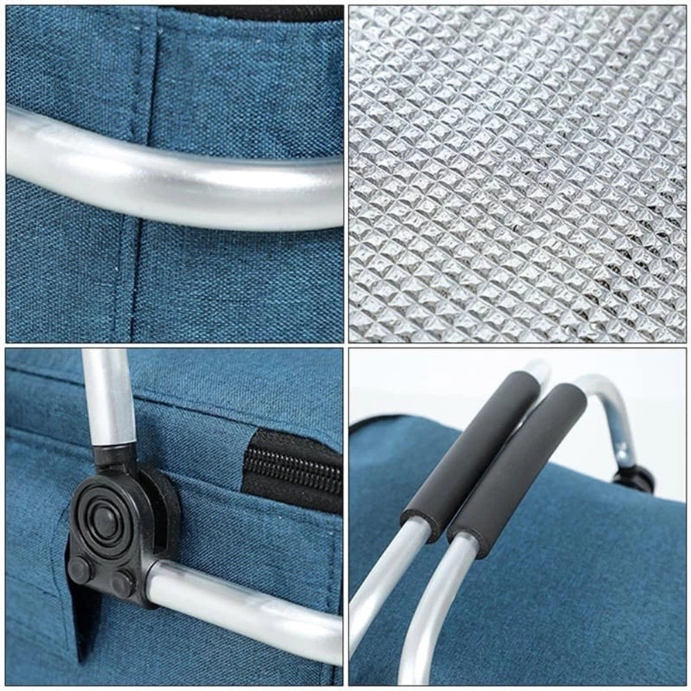 Collapsible Picnic Basket 18L Insulated | Leak-Proof Waterproof Oxford Fabric | Aluminum Frame | Foldable for Travel Shopping