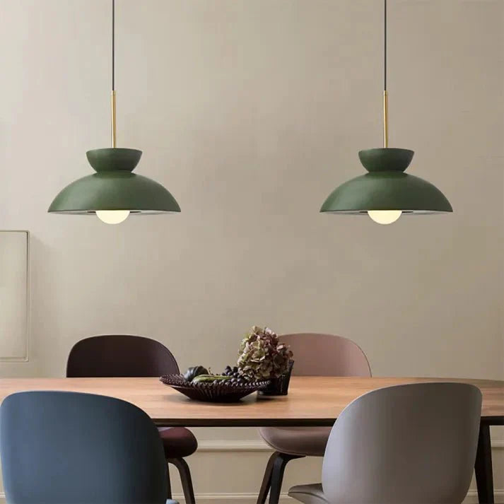 Scandinavian Pendant Lamp for Dining Room | Augustus Minimalist Metal Resin Design | E26/E27 Socket | Adjustable 1.5m Cable