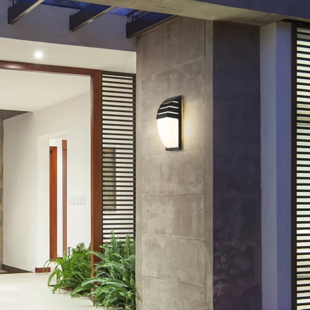 Zymor Outdoor Wall Lamp with Motion Sensor | LED IP65 Waterproof Security Light | Modern Black