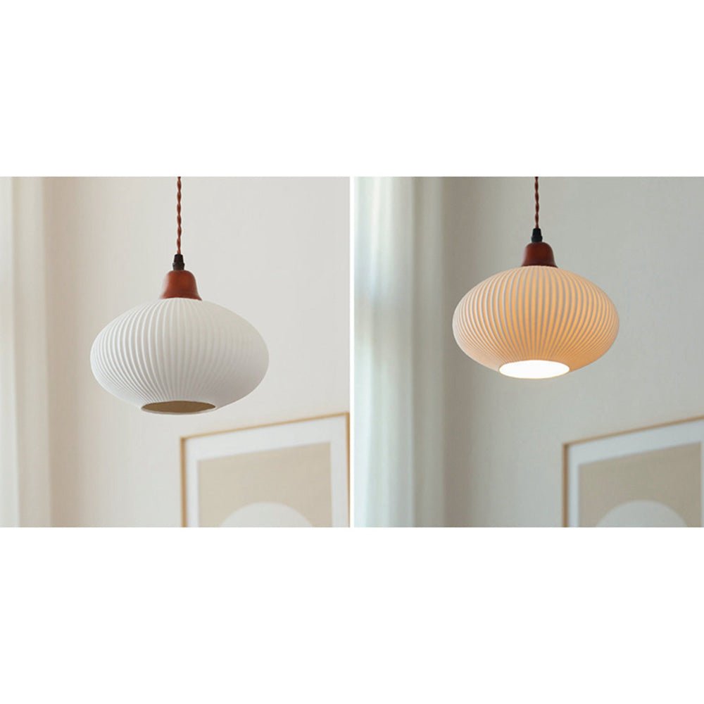 White Ceramic Pendant Lamp | Rustic Metal & Ceramic Ceiling Light | E26 LED/Incandescent | Adjustable Hanging 1.5m | Living Room Kitchen Dining Room