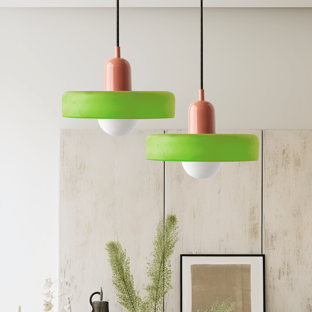 Bauhaus Pendant Lamp Made of Colored Glass